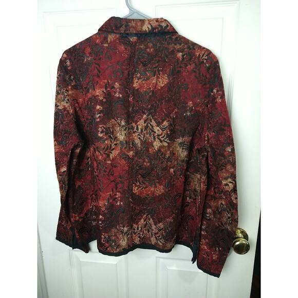 Christopher Banks Woman XL Blazer Floral Tapestry Button Up Long Sleeve Y2K - Picture 10 of 10